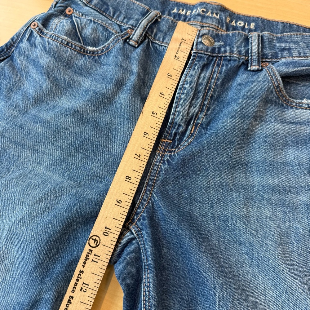 American Eagle Strigid Low Rise Ultra Wide Leg Jeans Women’s Sz 2 Short Blue - Picture 14 of 16
